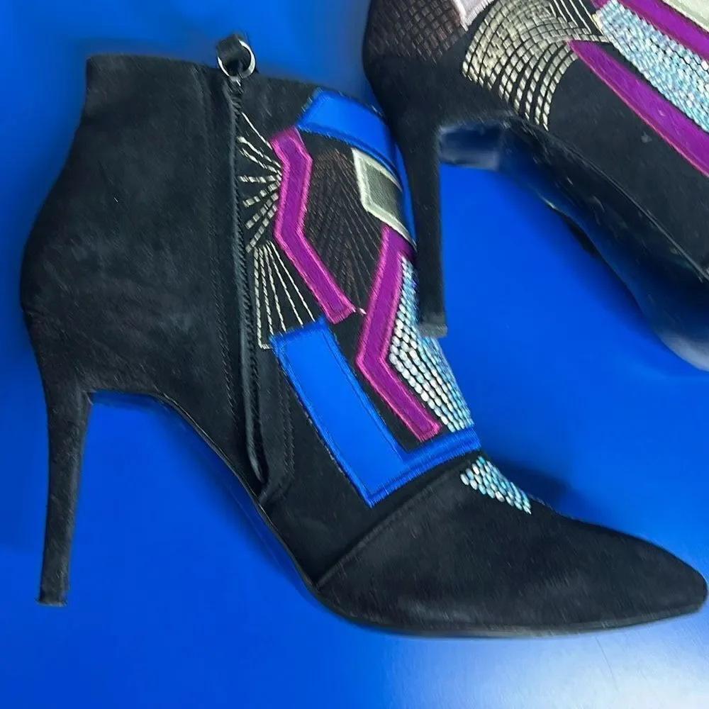 Giuseppe Zanotti Crystals Patchwork Ankle Boots